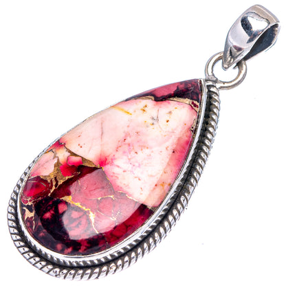 Red Dahlia Mohave Turquoise Pendant 1 3/4" (.925 Sterling Silver)