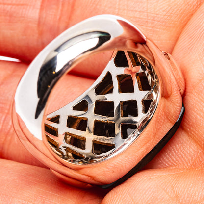 Premium Faceted  Smoky Quartz Ring Size 7.25 (.925 Sterling Silver)