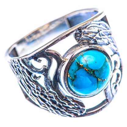 Blue Copper Composite Turquoise Ring Size 8 (925 Sterling Silver) RING140170