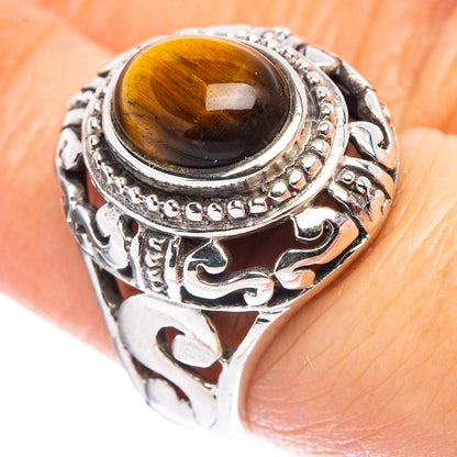 Tiger's Eye Filigree Style Ring Size 7 (.925 Sterling Silver)