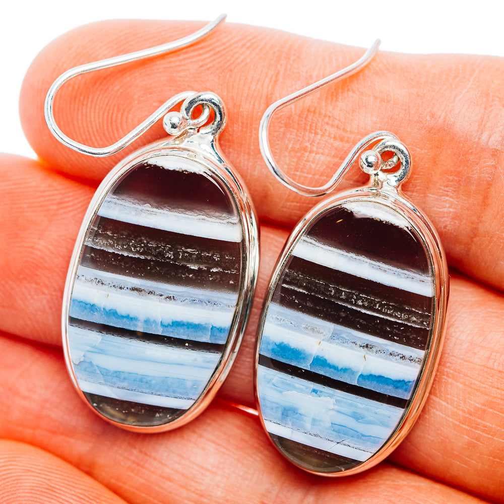 Premium Owyhee Opal Earrings 1 5/8" (.925 Sterling Silver)