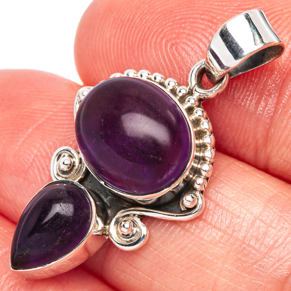 Amethyst Dainty Pendant 1 1/4" (925 Sterling Silver) P43562