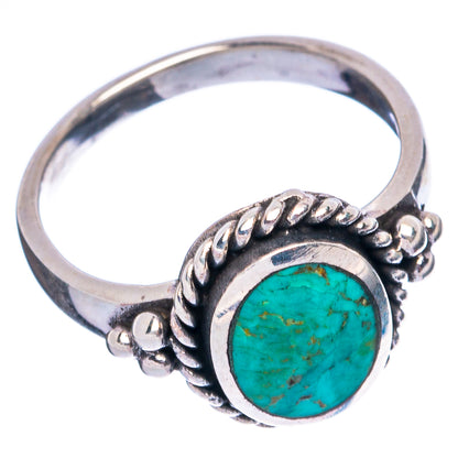 Sterling silver turquoise oval ring with decorative band and side profile