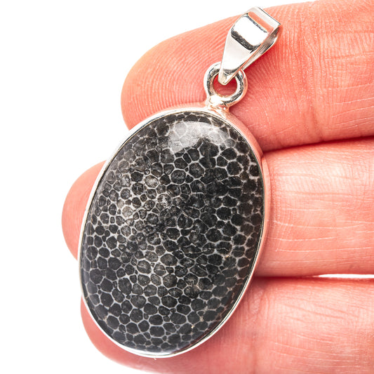 Stringray Coral Pendant 1 5/8" (.925 Sterling Silver)
