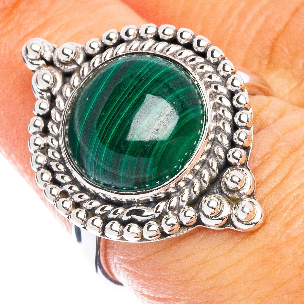 Premium Malachite Ring Size 7 (925 Sterling Silver) R8076