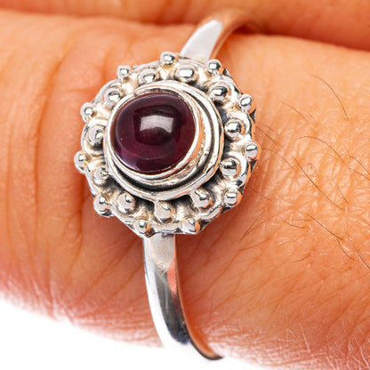 Garnet Dainty Ring Size 9.25 (925 Sterling Silver) R145088