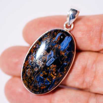 Pietersite Pendant 1 3/4" (.925 Sterling Silver)
