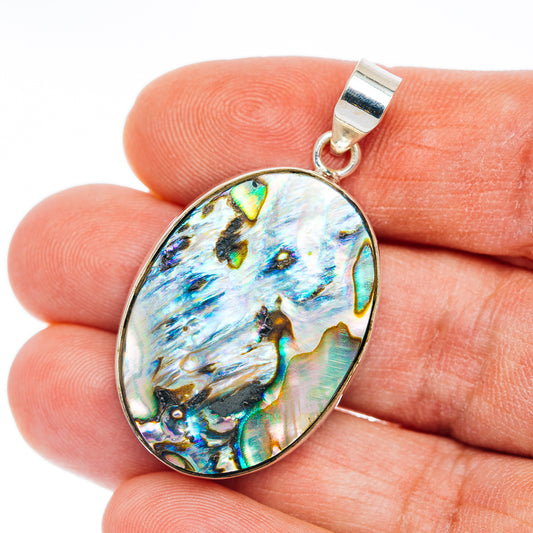 Premium Abalone Shell Pendant 1 5/8" (.925 Sterling Silver)