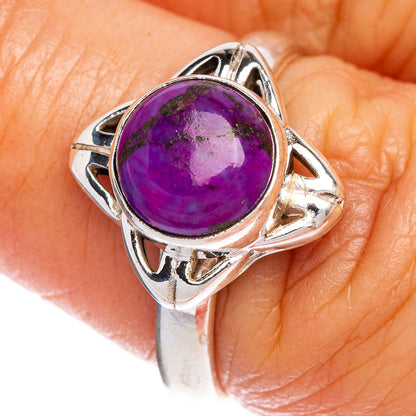 Purple Copper Composite Turquoise Ring Size 7 (925 Sterling Silver) R147288