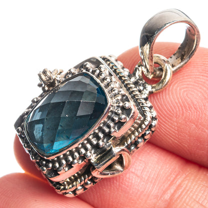 Poison London Blue Topaz Pendant 1 1/8" (925 Sterling Silver) P39085