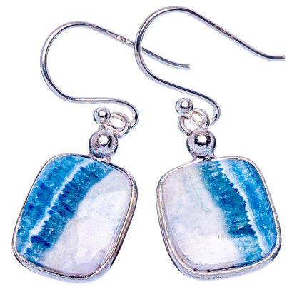 Blue Scheelite Earrings 1 1/4" (925 Sterling Silver) E1120