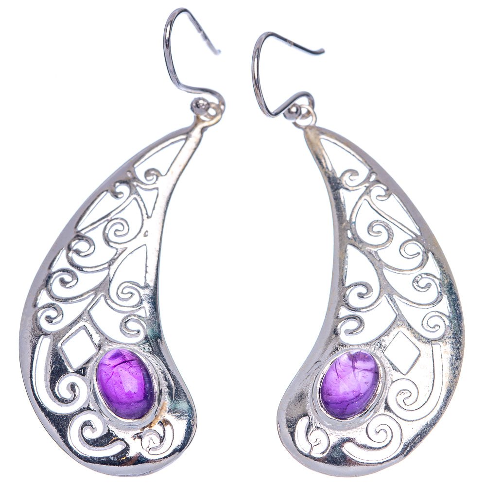 Amethyst Earrings 2 1/8" (925 Sterling Silver) E433358