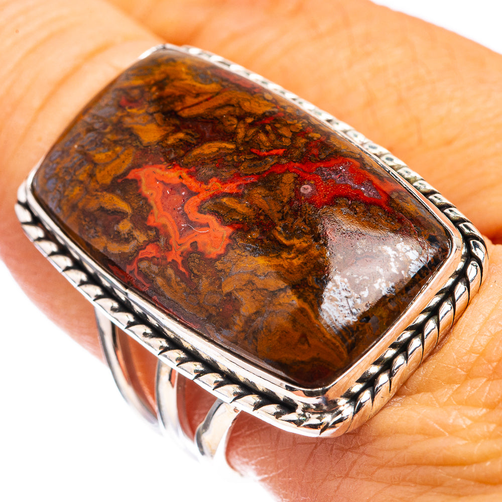 Large Moroccan Agate Ring Size 8.75 (925 Sterling Silver) R142874