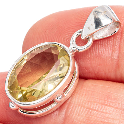 Value Lemon Quartz Pendant 1 1/8" (925 Sterling Silver) P42050