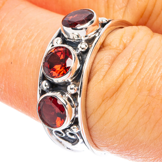 Garnet 925 Sterling Silver Premium Ring Size 7.5 (925 Sterling Silver) R6557