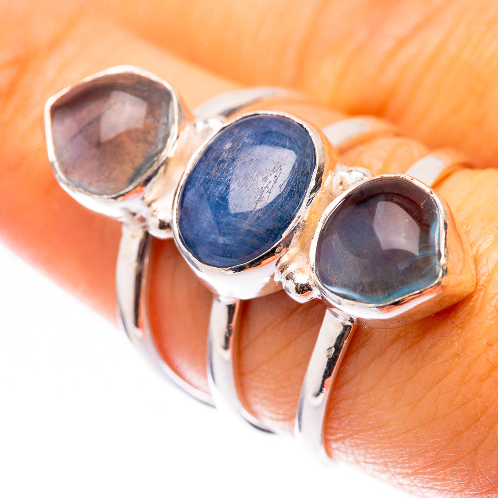 Kyanite, Blue Fluorite Ring Size 7.5 (925 Sterling Silver) R140536
