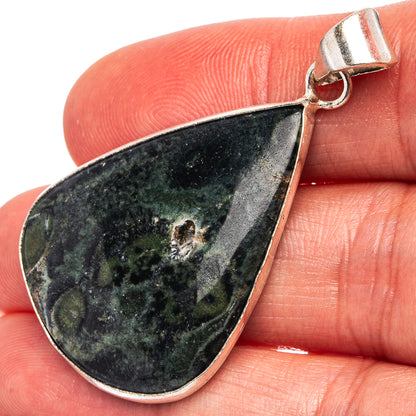 Galaxy Jasper Pendant 1 3/4" (Silver Plated)