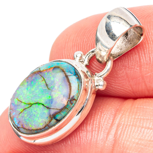 Rare Sterling Opal Pendant 1 1/8" (925 Sterling Silver) P42958