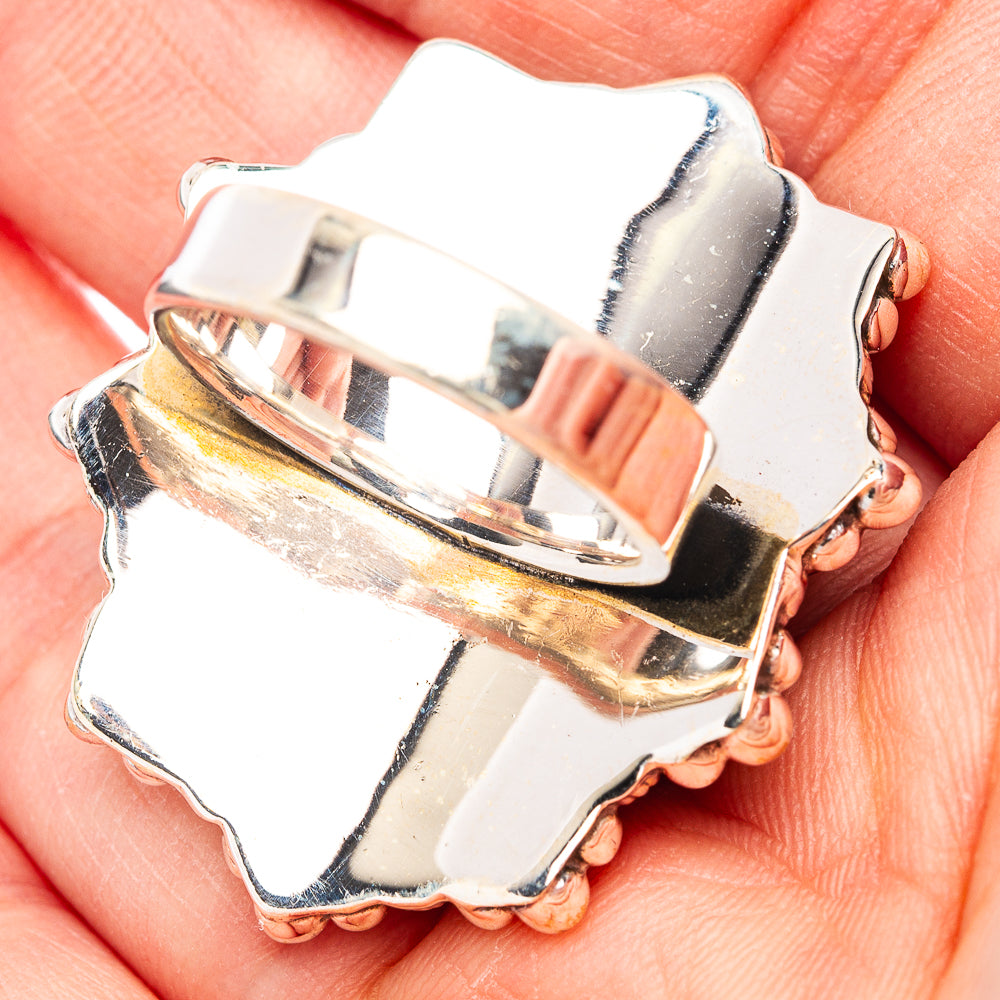Exclusive Native Style Kingman Turquoise Ring Size 7.25 (.925 Sterling Silver)