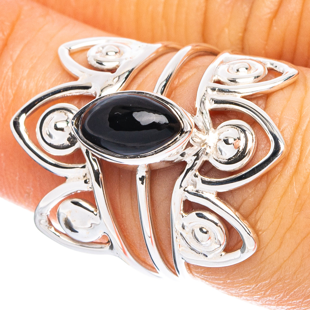 Black Onyx 925 Sterling Silver Premium Ring Size 6.75 (925 Sterling Silver) R6585