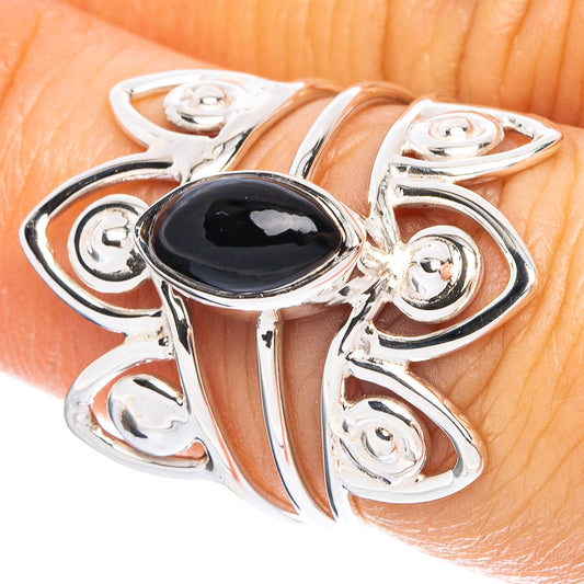 Black Onyx 925 Sterling Silver Premium Ring Size 6.75 (925 Sterling Silver) R6585
