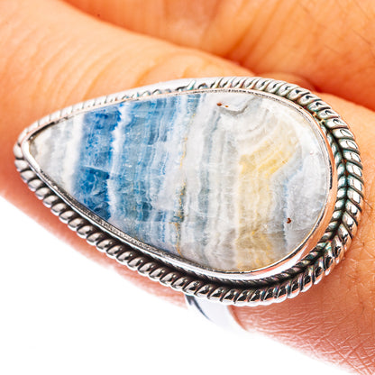 Blue Scheelite Ring Size 8.25 (925 Sterling Silver) R142926