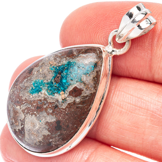Cavansite Crystal Pendant 1 5/8" (925 Sterling Silver) P44566