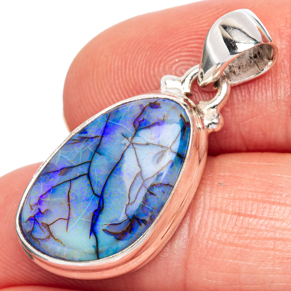 Value Rare Sterling Opal Pendant 1 1/4" (925 Sterling Silver) P42041