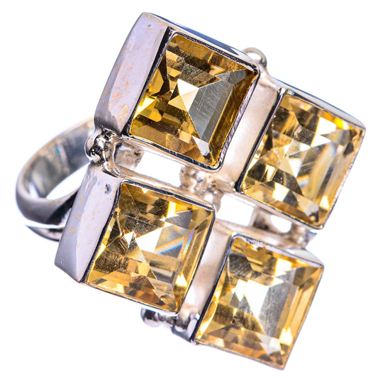 Large Faceted Citrine Ring Size 7.75 (925 Sterling Silver) R144176