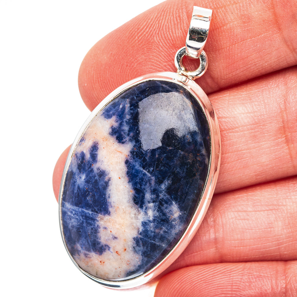 Sodalite Pendant 1 7/8" (.925 Sterling Silver)