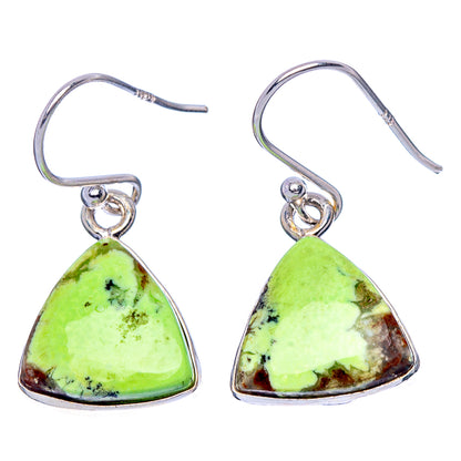 Lemon Chrysoprase Earrings 1 1/8" (925 Sterling Silver) E1806
