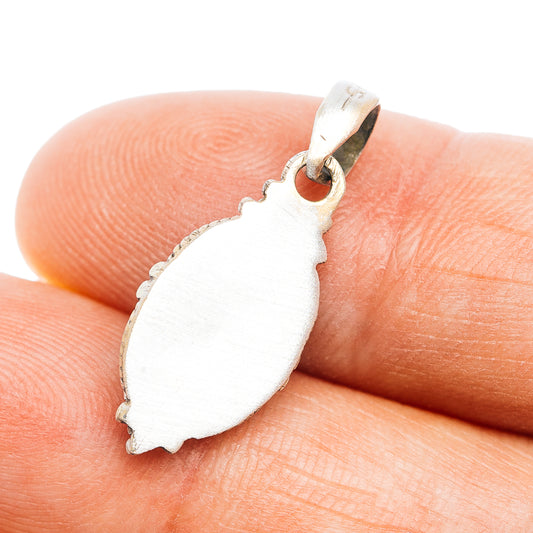 Sterling silver pendant back with bail and leaf-shaped outline