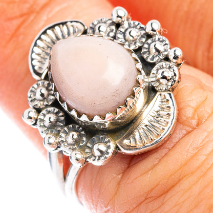 Pink Opal Native Style Ring Size 6 (.925 Sterling Silver)