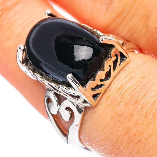 Black Onyx Ring Size 8 (925 Sterling Silver) R4770