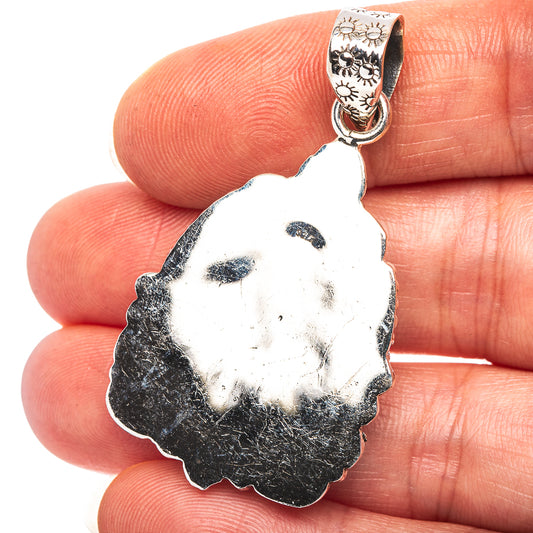 Exclusive Southwestern Style Hubei Turquoise Pendant 1 7/8" (.925 Sterling Silver)