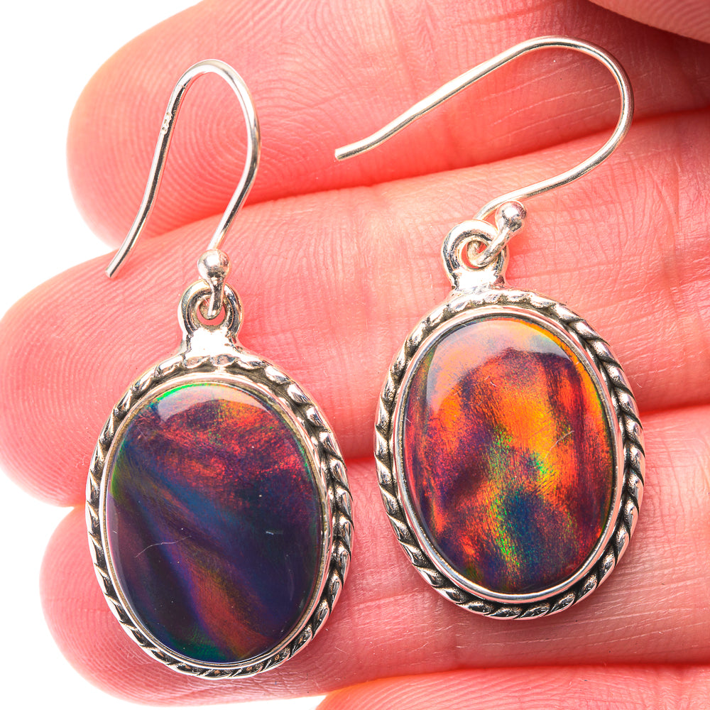 Aura Opal Earrings 1 3/8" (925 Sterling Silver) EARR432137