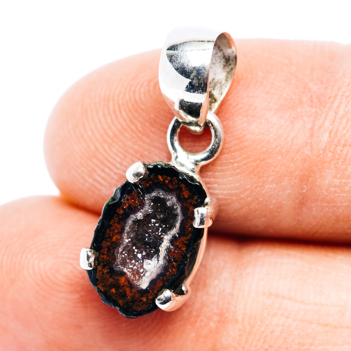 Premium Tabasco Geode Pendant 7/8" (.925 Sterling Silver)