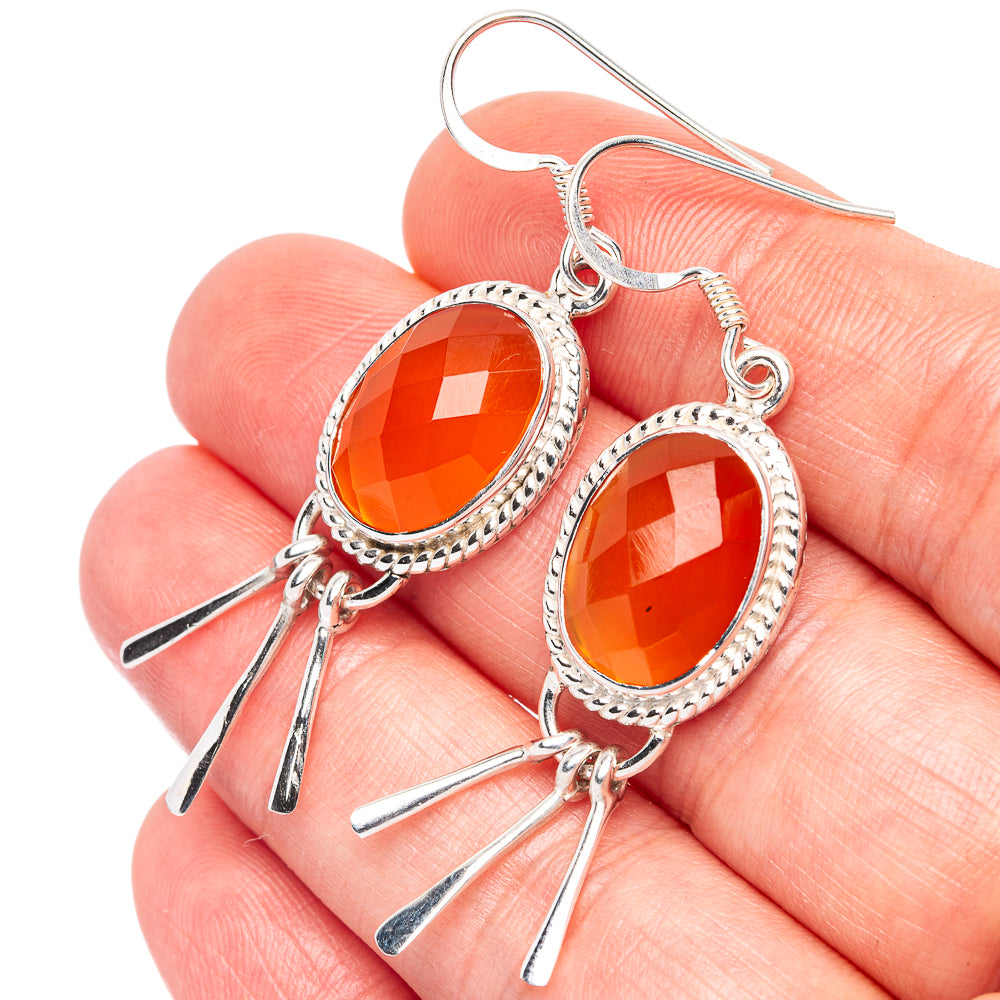 Premium Carnelian Earrings 2" (925 Sterling Silver) E2507