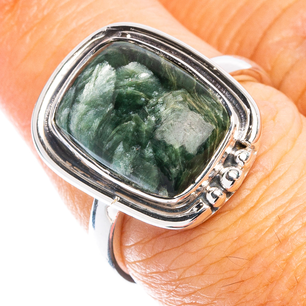 Premium Seraphinite Ring Size 7 (925 Sterling Silver) R8023