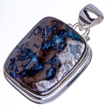 Rare Boulder Opal Pendant 1 1/4" (925 Sterling Silver) P40408