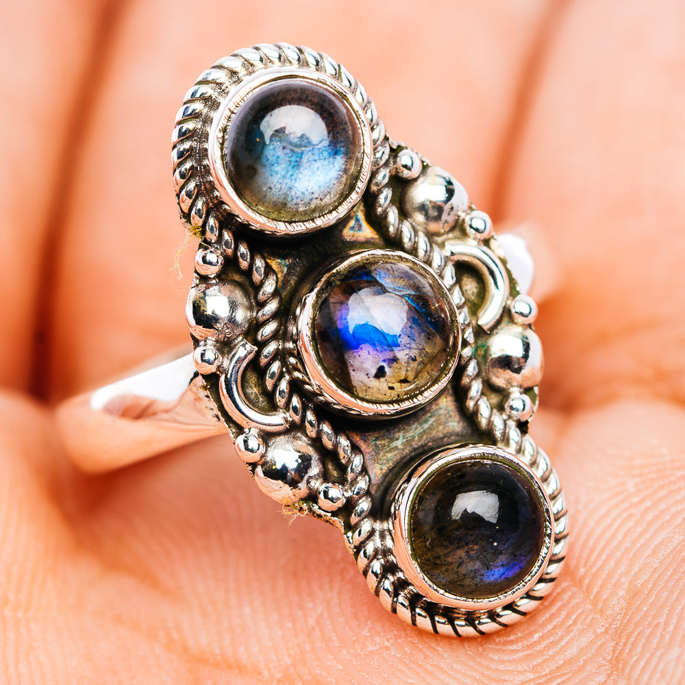 Labradorite Ring Size 6.5 (.925 Sterling Silver)