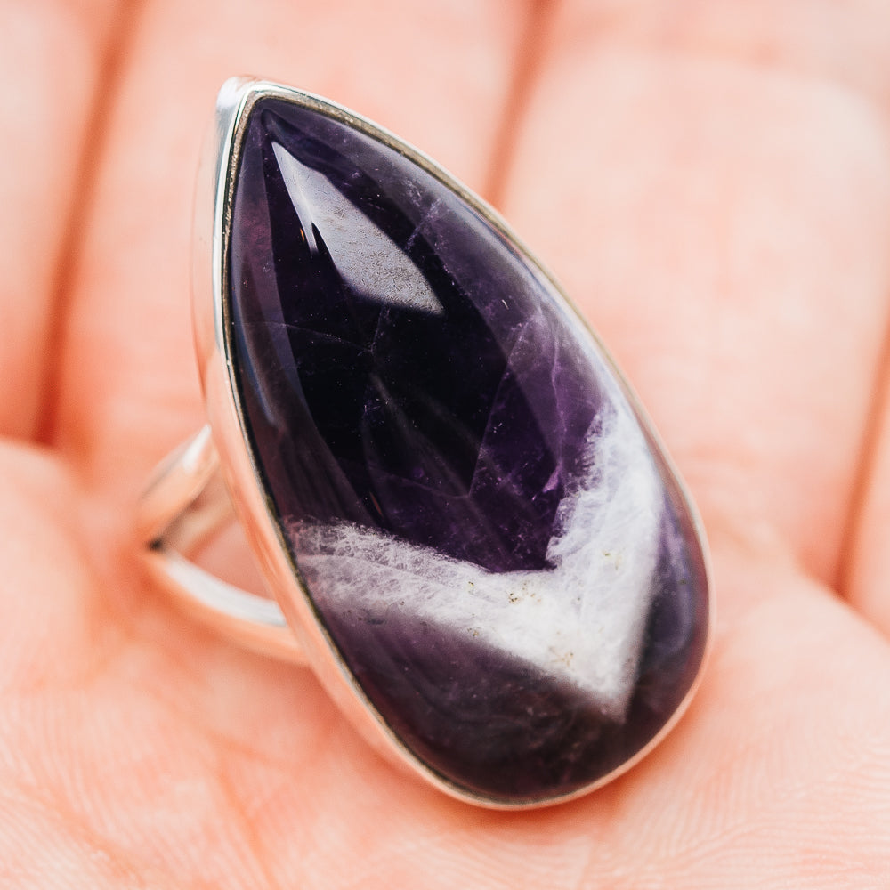 Premium Chevron Amethyst Ring Size 7.25 (.925 Sterling Silver)