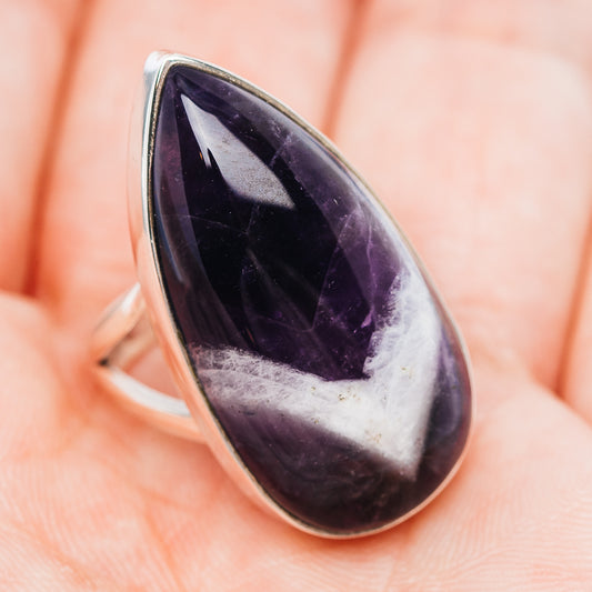Premium Chevron Amethyst Ring Size 7.25 (.925 Sterling Silver)
