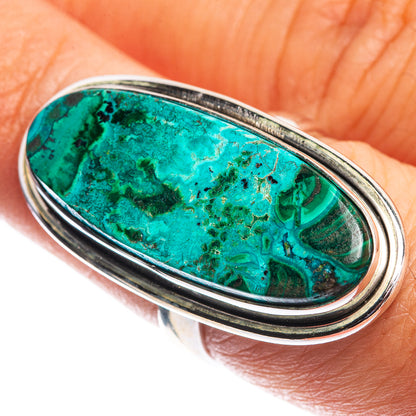 Large Malachite In Chrysocolla Ring Size 7 (925 Sterling Silver) R144190