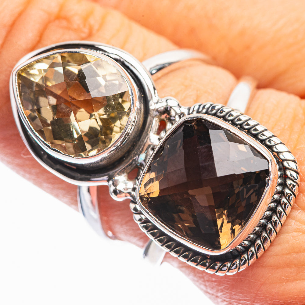Smoky Quartz, Citrine Ring Size 9.25 (925 Sterling Silver) R142047