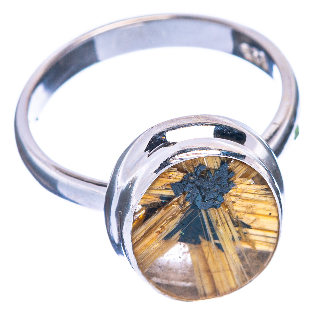 Rare Half Star Rutilated Quartz Ring Size 7 (925 Sterling Silver) R1192