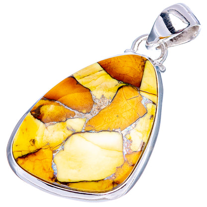 Honey Dahlia Mohave Turquoise Pendant 1 5/8" (.925 Sterling Silver)