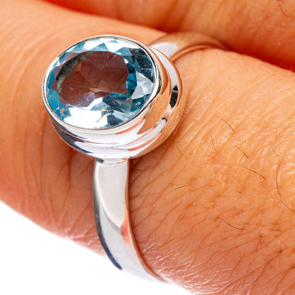 Blue Topaz Ring Size 8.25 (925 Sterling Silver) R146443