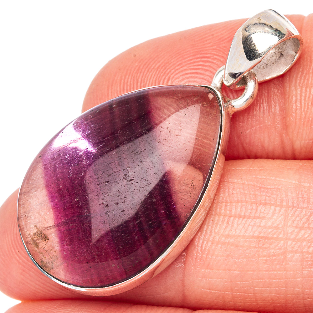 Chevron Amethyst Pendant 1 3/8" (925 Sterling Silver) P42867