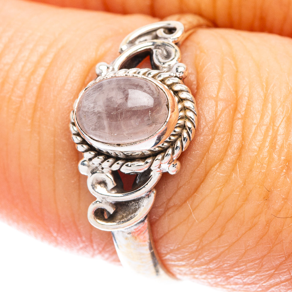 Rainbow Moonstone Dainty Ring Size 7.75 (925 Sterling Silver) R5829